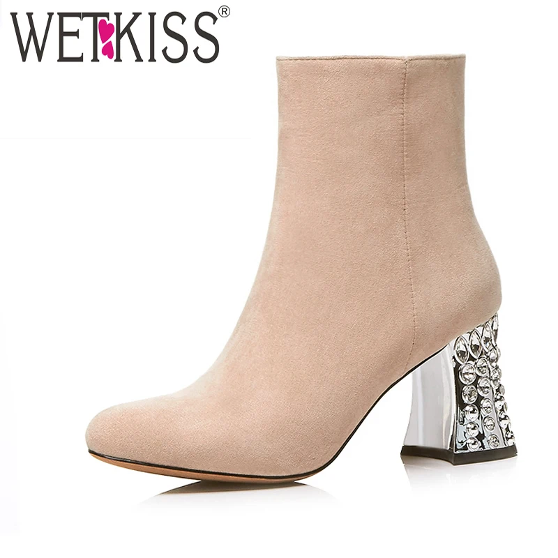 Женские ботильоны из натуральной кожи на резиновой подошве Брендовые высоком