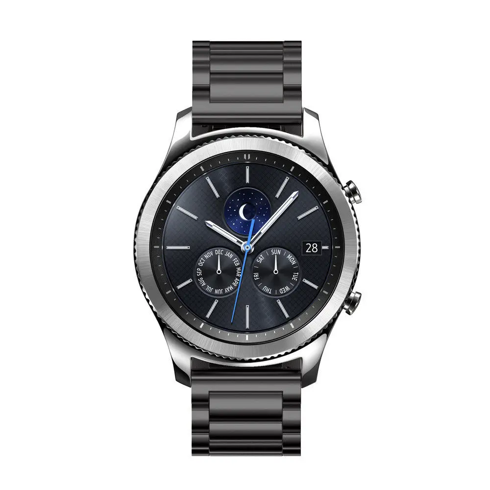 Ремешок из нержавеющей стали gear S3 для samsung Galaxy watch 46 мм/42 мм/active 20 мм 22 мм ремешок для часов huawei gt amazfit bip