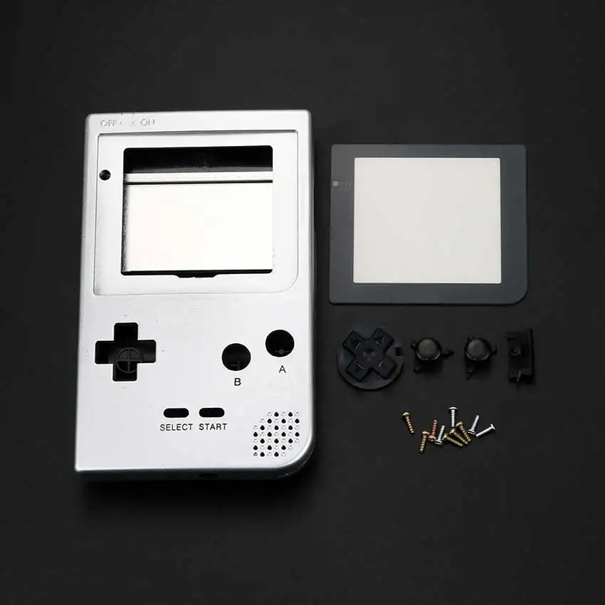 Silver ChengHaoRan полный Чехол Крышка для корпуса Замена корпуса для Gameboy Карманная игровая консоль для GBP белый корпус с кнопками комплект - Цвет: Silver