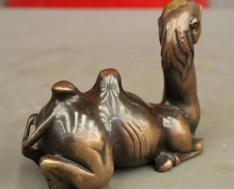 5 &quotКитайский Дворец Королевский Чистая Бронза Медь Верблюд Ламы Ручка Стойки