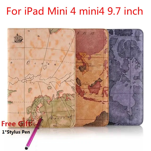 Чехол mini4 в стиле ретро с картой для iPad Mini 4 чехол из искусственной кожи умный