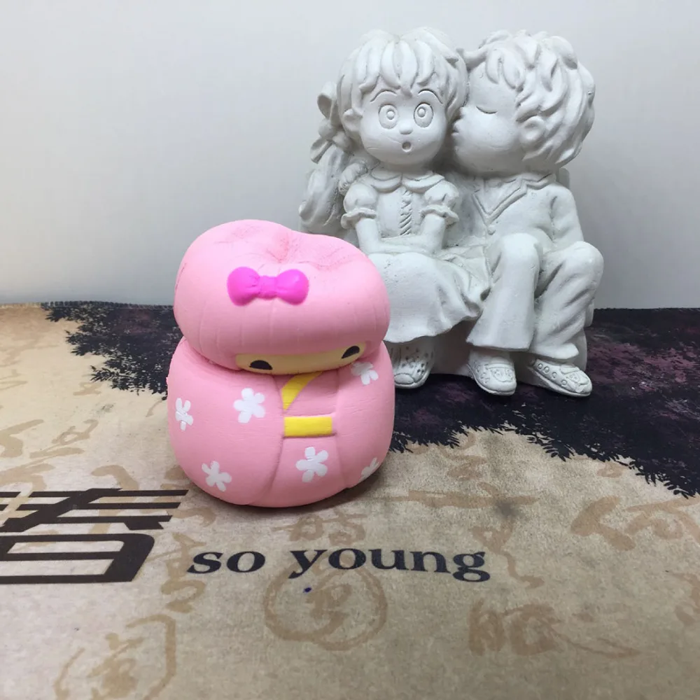 Jumbo Squishy Kawaii японское кимоно кукла для девочки медленно поднимающаяся подвеска на
