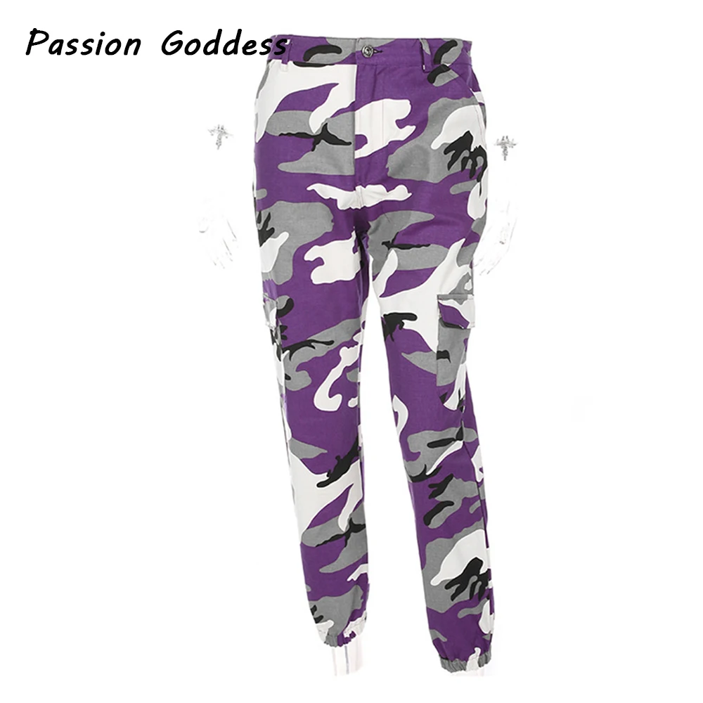 Pantalon Femme, свободные сексуальные штаны, женские камуфляжные панковские брюки, розовые камуфляжные оранжевые фиолетовые розовые спортивные штаны, мешковатые штаны для хип-хопа