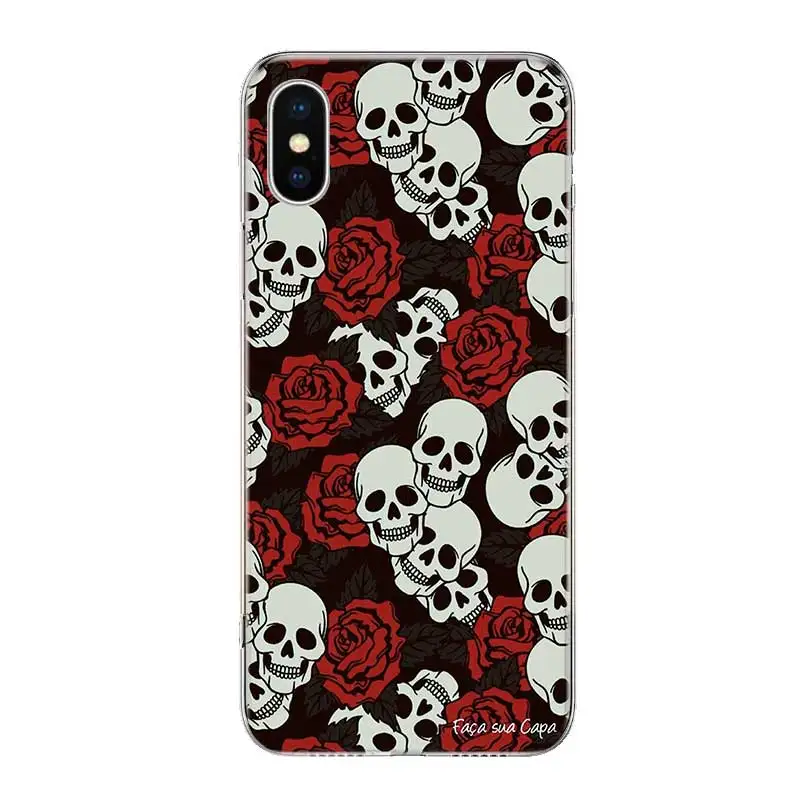 Силиконовый чехол с неоновым черепом для Apple iPhone 6 6S 7 8 Plus X 10 XS MAX XR 5 5S SE |