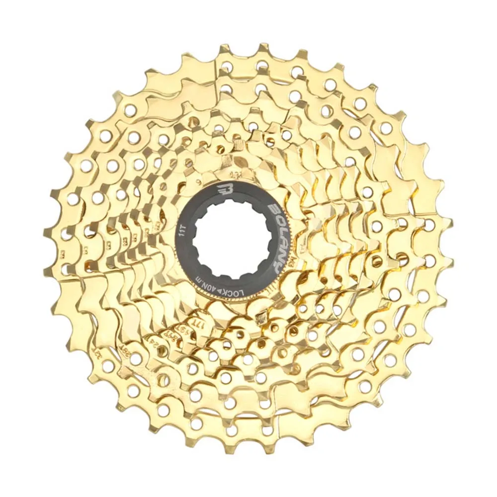 BOLANY 9 скоростей кассета 11-32T MTB велосипед свободного хода соотношение звездочки золото сталь горный велосипед Cassete части для Sram Shimano