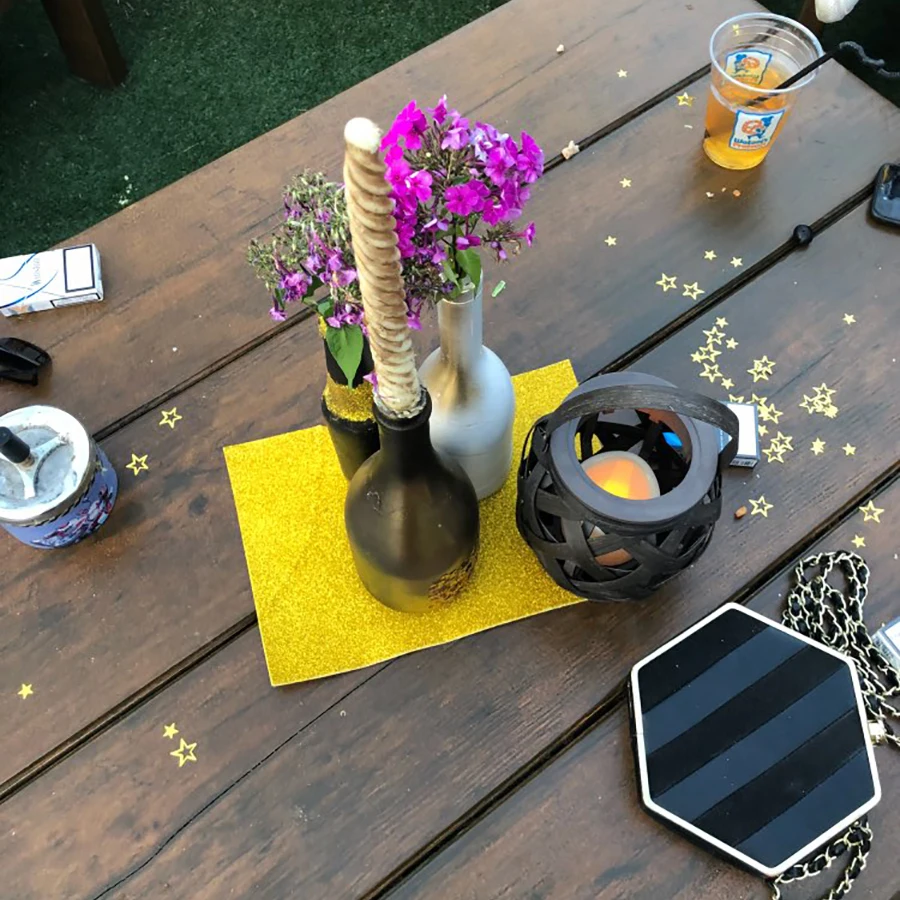 1000 шт./пакет золотой металлик и вырезанными звездами Confettis для Свадебная вечеринка украшения diy на день рождения Аксессуары для праздничного декора ПВХ УП