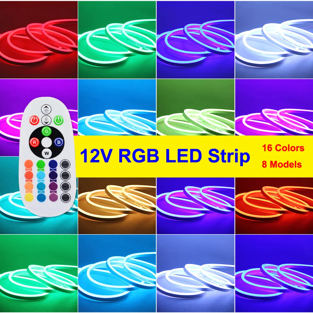 Single Side Light SMD5050 RGB Светодиодная лента DC12V 1M-5M-10M 15M 20M гибкий неоновый светодиодный светильник Настольный светильник ing водонепроницаемый домашний Декор светодиодный DIY праздничный светильник s - Испускаемый цвет: Single Side Light