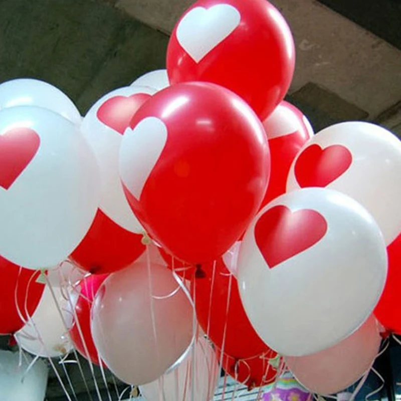 2018 бросился 100 шт/партия воздушные шары с дизайном сердце для пар напечатаны 12