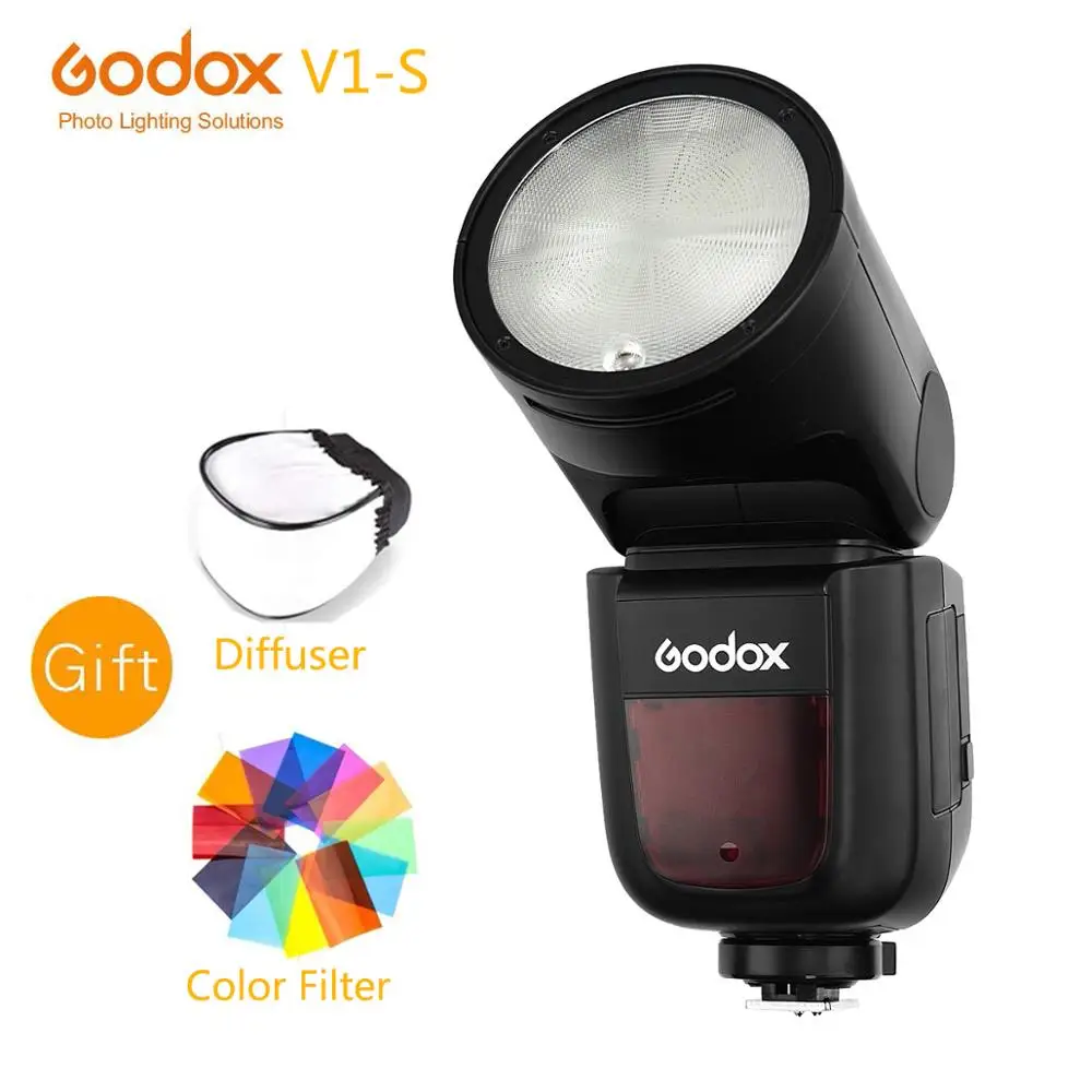 Godox вспышка для камеры V1 для sony A9 A7M3 A7RIII A6000 A6300 A5100 a7RII a7 для Canon/Nikon/Olympus/Fujifilm camera s