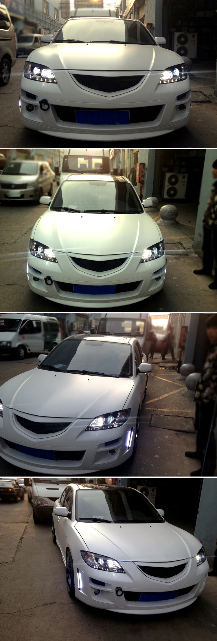 Автомобильный Стайлинг фар в сборе 2006-2012 для Mazda 3 DoubleU Angel Eye светодиодный DRL Объектив двойной луч H7 hid комплект с 2 шт