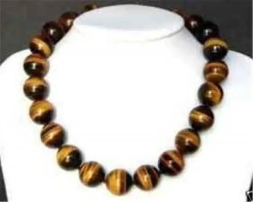 Редкие 20 ММ тигровый глаз Круглые бусины ожерелье 18 &quotААА&quot 5.27 | Украшения и