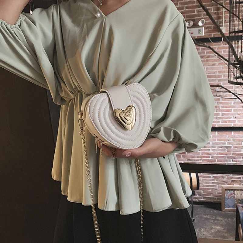 Милая сумка в форме сердца модная женская из искусственной кожи мини через