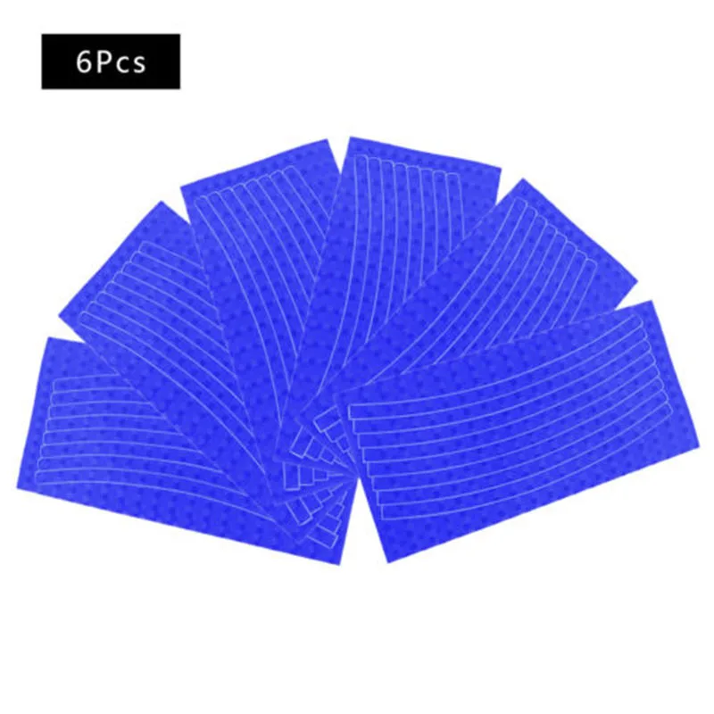 6PCS Blue Обод колеса велосипеда отражательные переводные наклейки протектор безопасности MTB отражатель - Цвет: 6PCS Blue