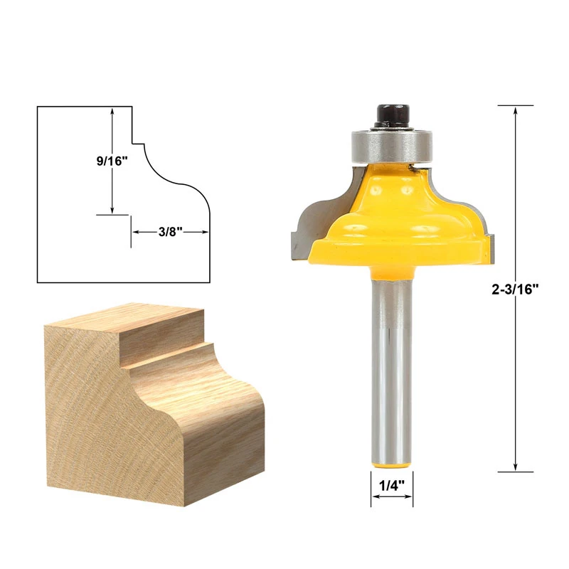 

1pcs Ogee Fillet Edging and Molding Router Bit - Medium - 1/4" Shank