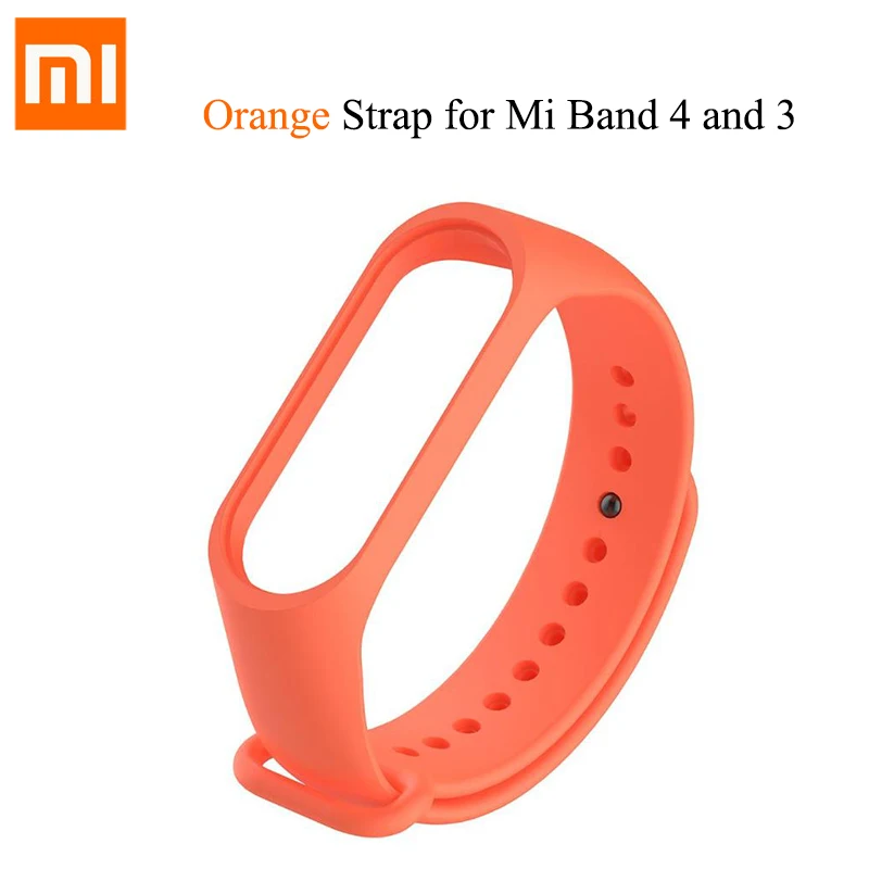 Orange Силиконовый браслет mi band 3 mi Band 4, браслет для оригинальных Xiaomi mi Band 3 и 4, ремешок на запястье, Сменный ремень Band 3 band 4 - Цвет: Orange