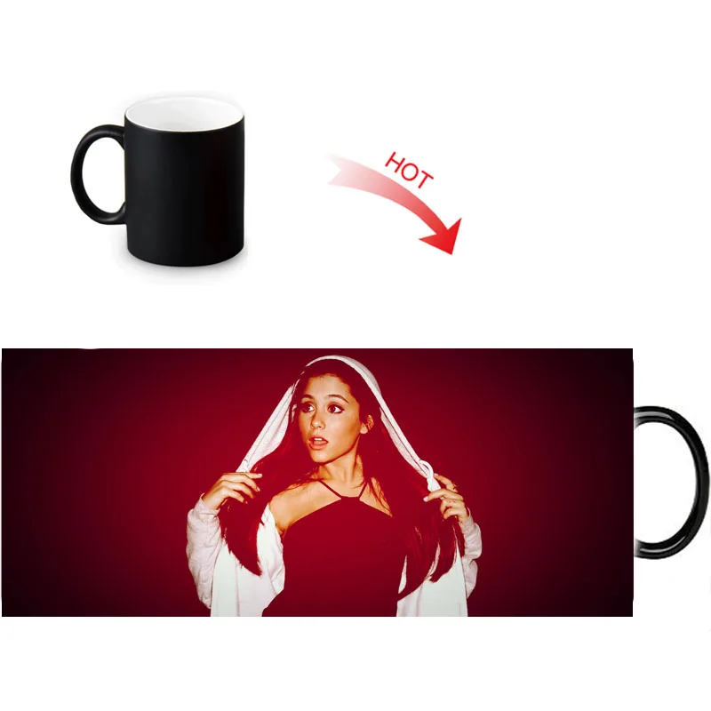Ariana Grande Heat Reveal Mug Color Change Coffee Cup Sensitive Mugs Temperature Sensing DIY Birthday Gift | Дом и сад