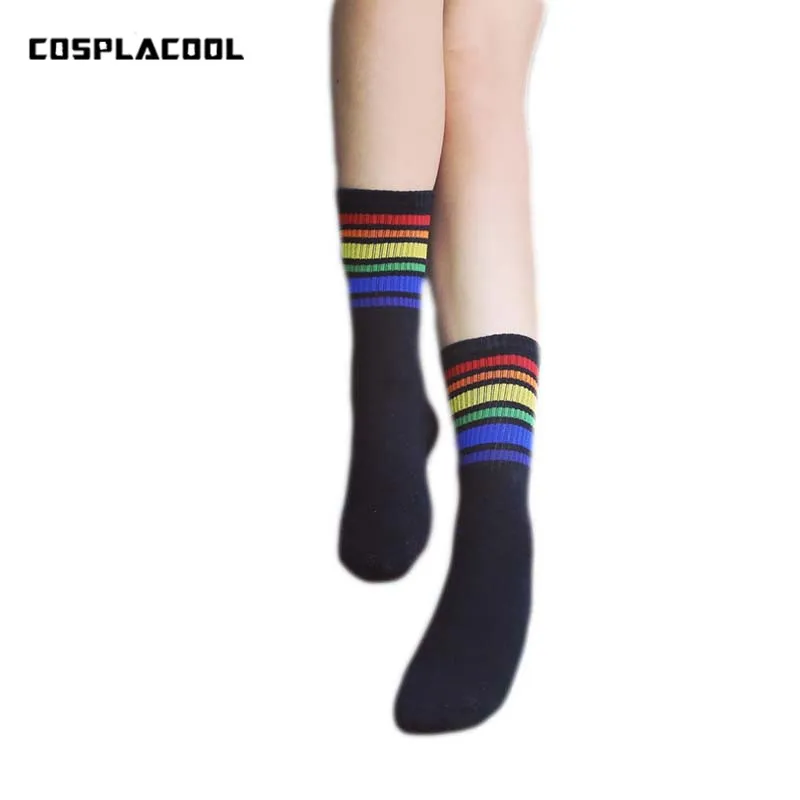 

[COSPLACOOL]Street Skateboard Colorful Socks Women Casual Simple Standard High Quality Cotton Hip Hop Harajuku Unisex Meias