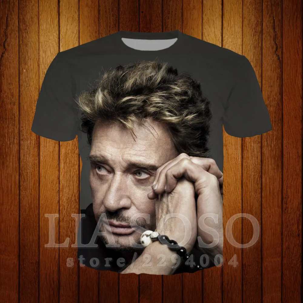 Johnny Hallyday французский Элвис Пресли 3d футболка с коротким рукавом Одежда 2019 новая