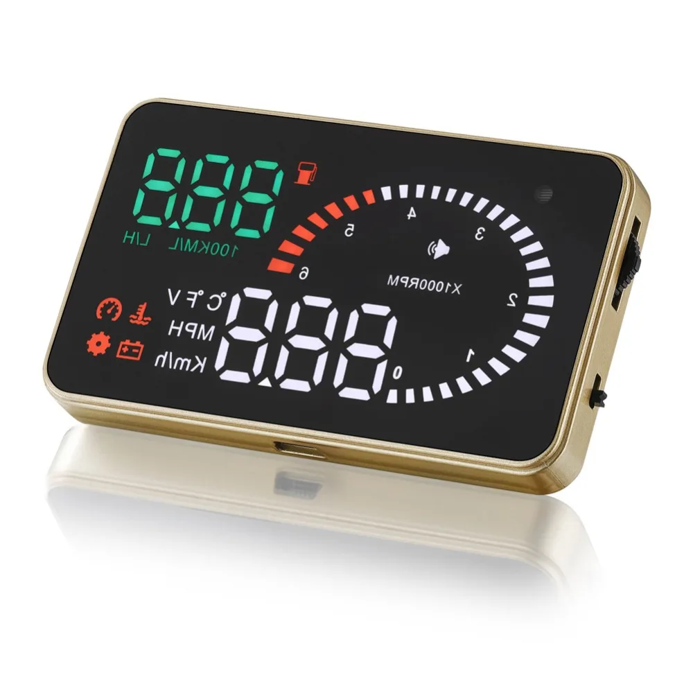 X6 Head Up Display OBD2 II 3 дюймов Автомобилей HUD Скорость Сигнализация Расход Топлива