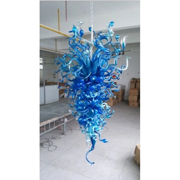 

GIRBAN горячая Распродажа Murano Стекло винтовая лестница люстра современные светодиодный синий большие хрустальные люстры канделябры домашний...