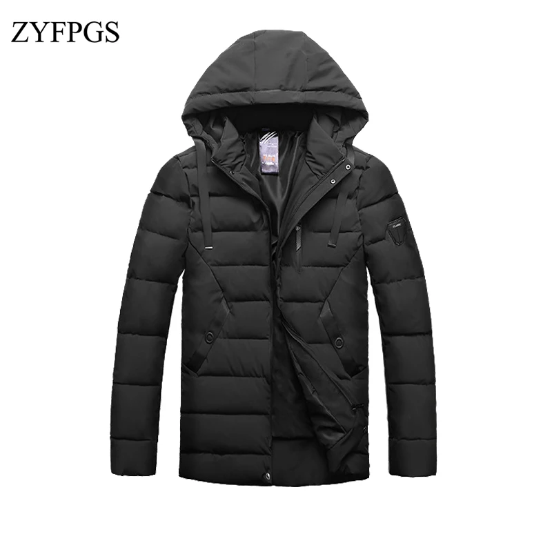 ZYFPGS 2018 новые зимние куртки для Для мужчин теплый с капюшоном Bubble Jacket Повседневное