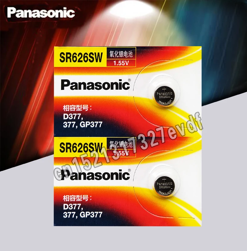 Оригинальный кнопочный элемент питания Panasonic SR626SW 2 шт./лот монетная батарея G4 377A