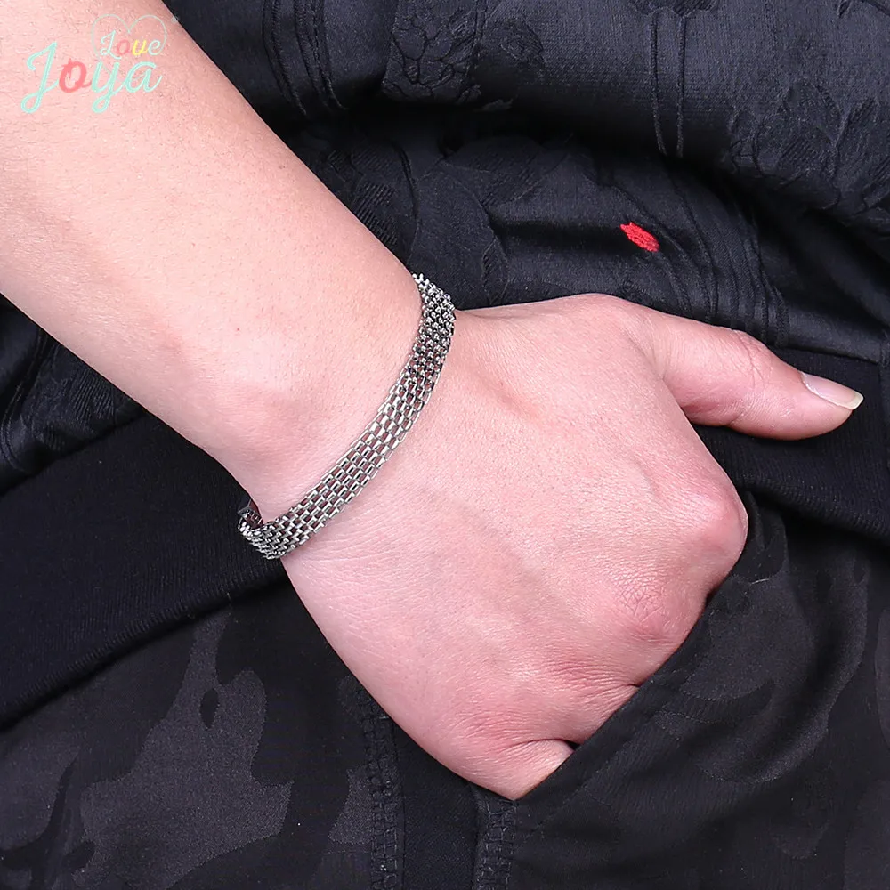 Joya Love Easy-hook Silver Bracelet For Men Stainless Steel Fashion Simple Jewelry Wholesale Gift Bracelets &amp Bangles | Украшения и