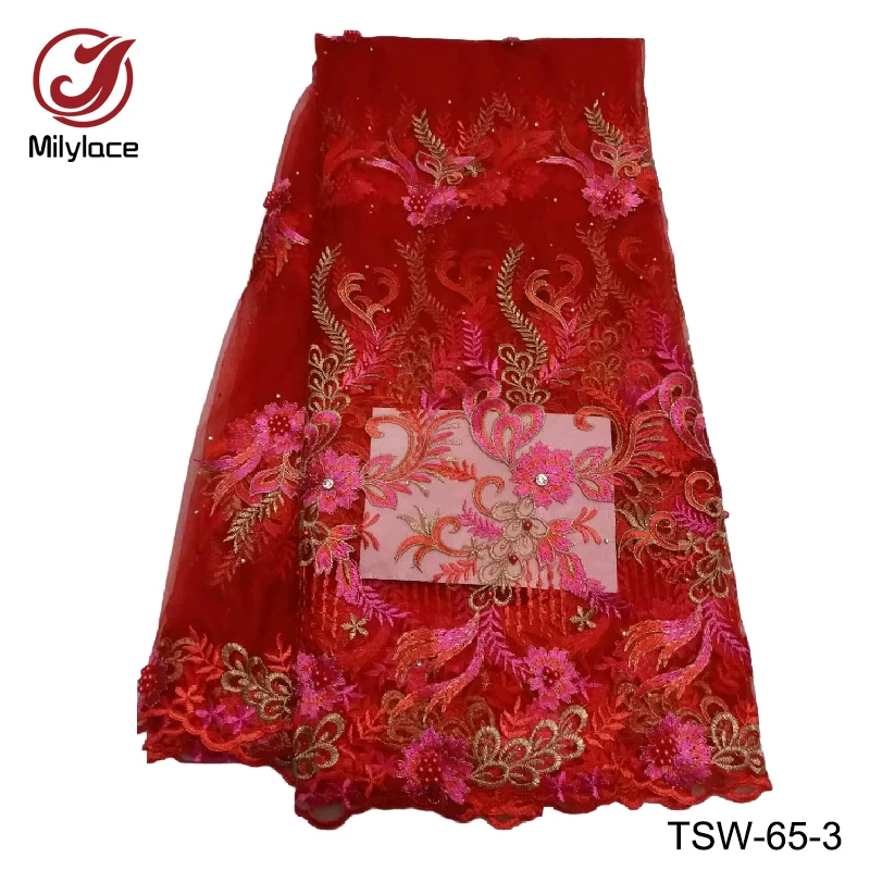 Nice quality African lace fabric with rhinestone french beaded tulle net for fairy lady dress TSW-65 | Дом и сад
