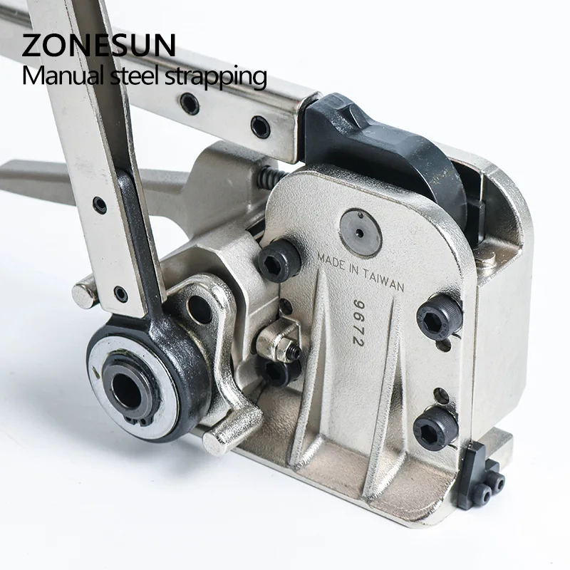 ZONESUN srapping машина mh35 ручной Бессальниковый Сталь обвязочные инструменты для ремень Сталь s ширина от 16 до 25 мм