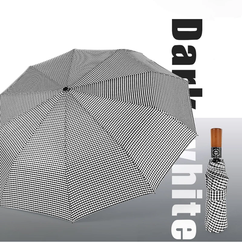 Черный ветроустойчивый мужской деловой зонт карандаш с черным покрытием женские