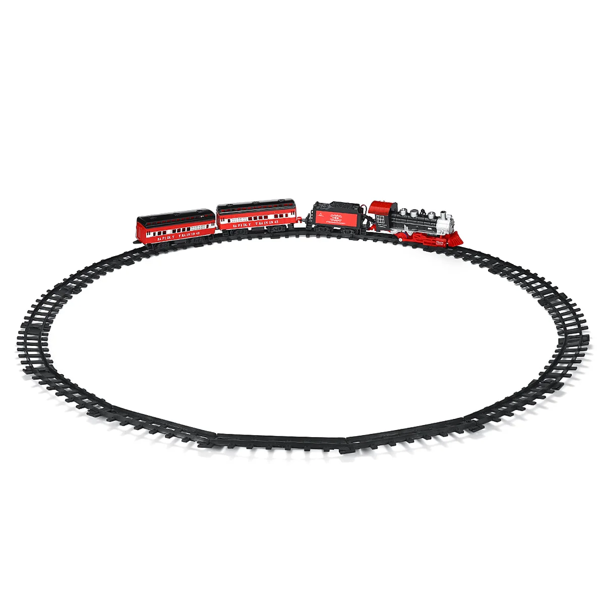 Классический паровой поезд со звуковым эффектом и имитацией дыма света