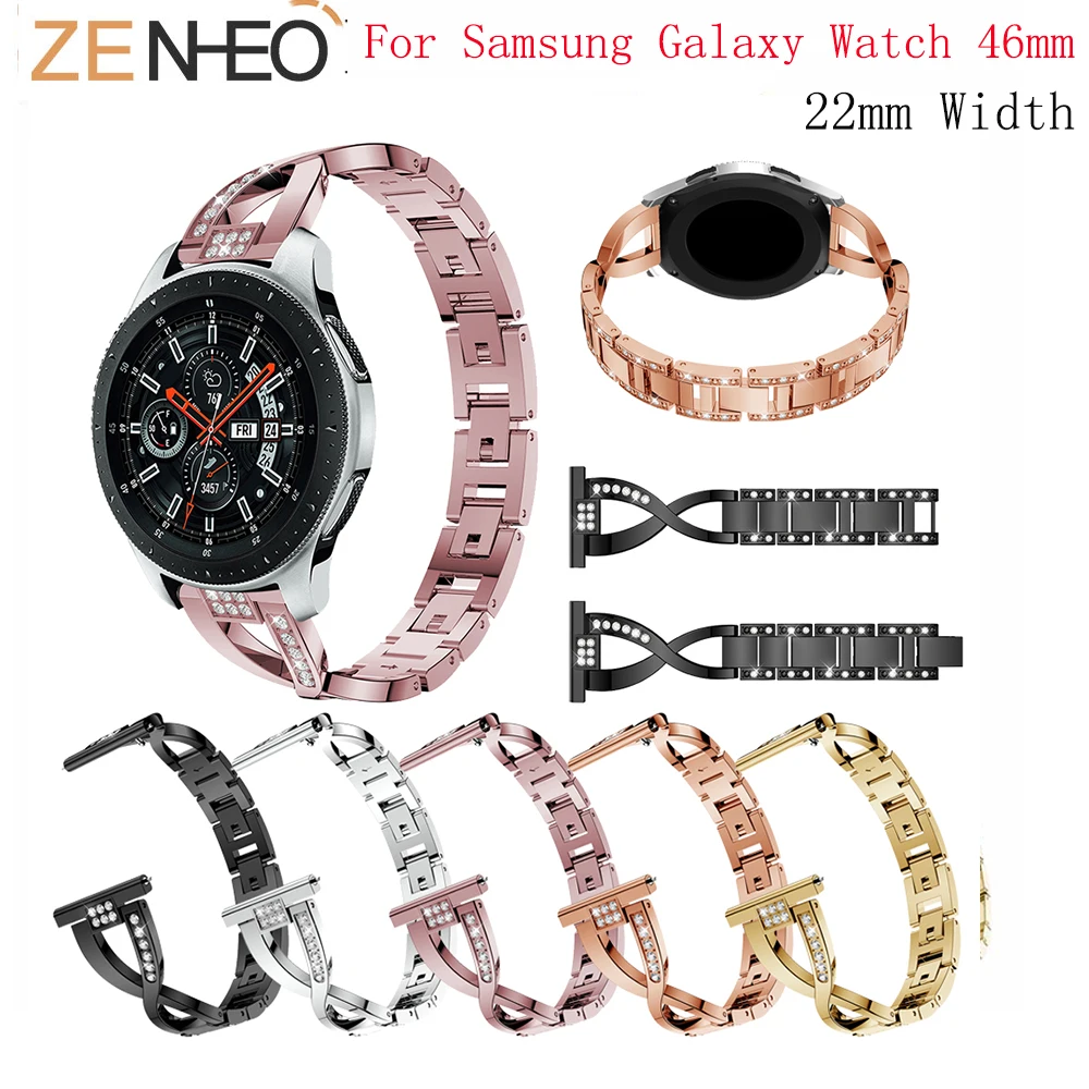 S3 Frontier/классический ремешок для часов со стразами 22 мм Samsung Galaxy Watch 46 Сменные