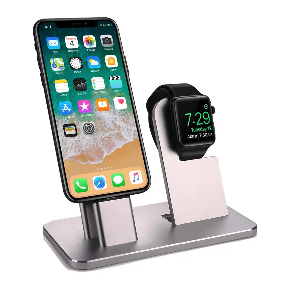 Алюминиевая Подставка для Apple Watch зарядная док станция iPhone X 8 Plus 7 7Plus 6s