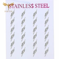 fgifter thin leaf earrings for lady women silver color steel earrings lots wholesale stainless steel jewelry accessory