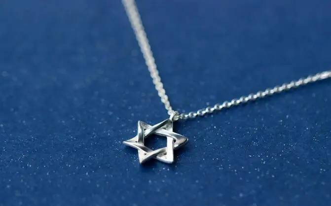 Реальный. Ожерелье и подвеска Давид звезды из стерлингового серебра 925 пробы