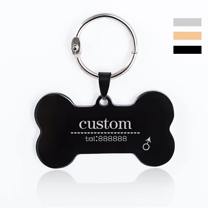 Бренд таможенных Нержавеющая сталь собака id тегов персонализированные Собака