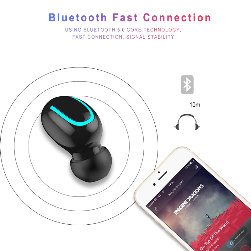 Bluetooth наушники TWS, беспроводные наушники Blutooth 5,0, наушники с громкой связью, спортивные наушники, игровая гарнитура, телефон PK HBQ