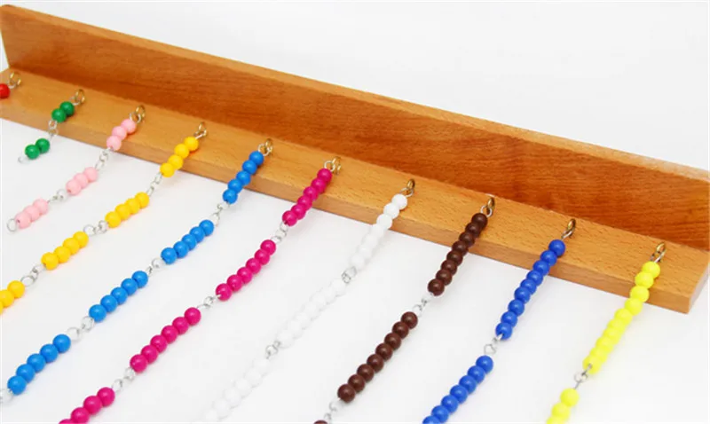 

New Baby Toy Montessori Colored Beads Chain Wood Early Childhood Education Preschool Training Learning Kids Baby Gifts