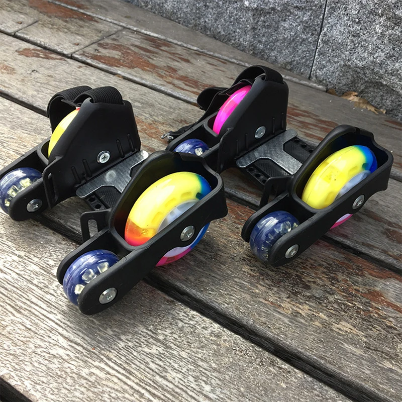 

Children Sports 4 Wheels Pulley Lighted Flashing LED Wheels Heel Skate Rollers Skates Shoe Flashing Roller Skate Shoes Kids Gift
