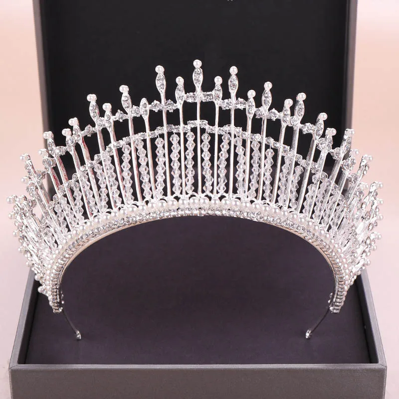 FORSEVEN серебряное свадебное платье аксессуары для волос тиара Европейский стиль