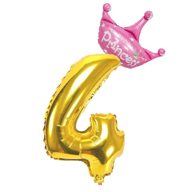 Pink 4 1 компл. 32 дюймов Корона цифры фольга золото и серебро Количество шар поплавок надувные шары День рождения Свадебные украшения Поставки - Цвет: Pink 4