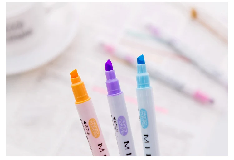 CXZY Kawaii милый milkliner хайлайтер ручка набор двуглавый hilighter строчка Пастель Мел знак mildliner Стиль Искусство fluo 1M804