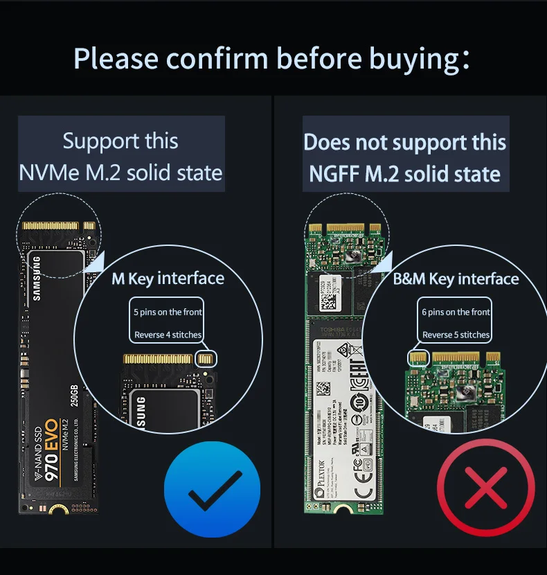 Blueendless портативный ssd жесткий диск Корпус usb 3,1 type c к M.2 NVMe PCIE msata корпус жесткого диска алюминиевый корпус ssd