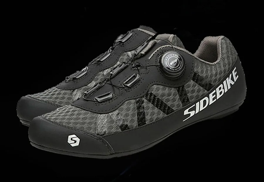 SIDEBIKE/Обувь для велоспорта; Мужская обувь для гонок; обувь для шоссейного велосипеда; самоблокирующаяся на вершине велосипеда; спортивные ультралегкие Профессиональные черные колонки