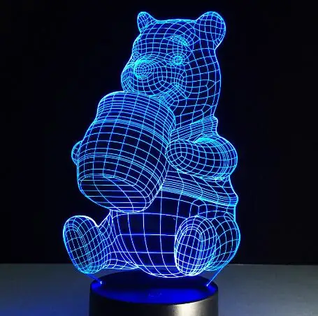 Winnie Миньоны Новинка 3D ночной Светильник СВЕТОДИОДНЫЙ Настольный светильник сенсорный Настольный светильник ing красочный для ребенка подарок на день Рождения Вечеринка спальня домашний декор - Испускаемый цвет: Winnie