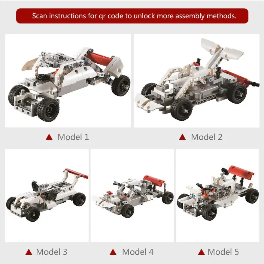 224 шт. DIY Kit R/C 10 в 1 гоночные автомобили Строительные кирпичи радиоуправляемая