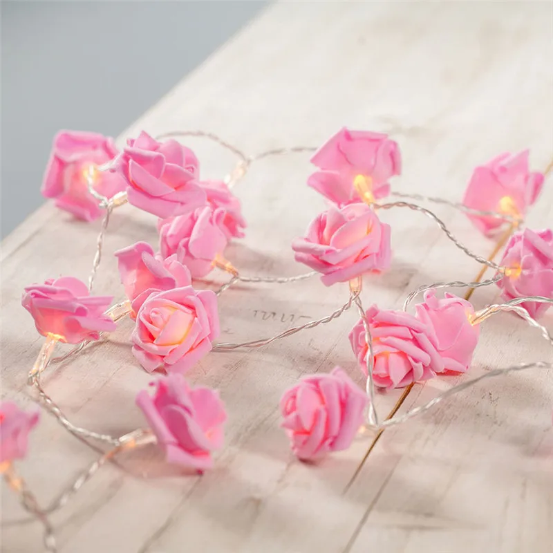 rose-light Ватным тампоном гирлянды ночные огни ребенком Спальня домашний декор плагин батареи питания USB вечерние luminaria натальные гирлянда фонарь - Цвет: rose-light