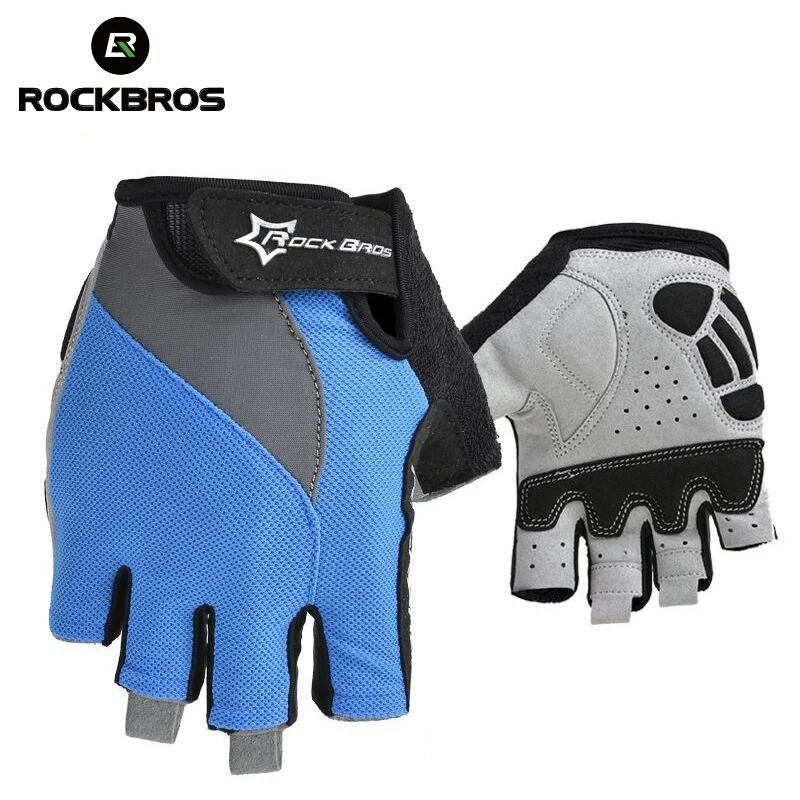 RockBros Нескользящие дышащие перчатки для горного велосипеда мужские женские летние велосипедные гелевые накладки для велоспорта короткие спортивные перчатки на полпальца ciclismo
