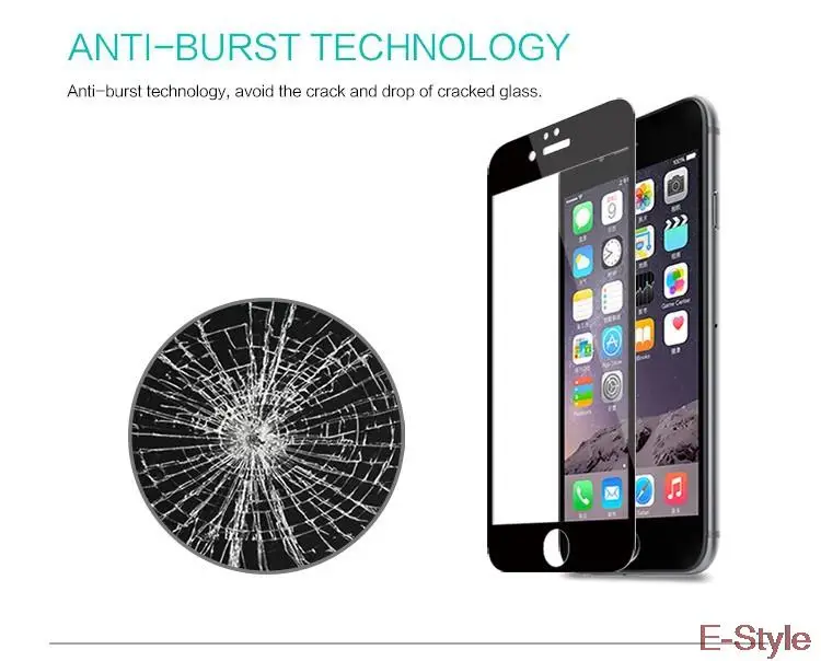Для Iphone 6S стекло черное полное покрытие защита экрана закаленное стекло для Apple Iphone 6 6G 4,7 дюймовая Защитная пленка с мягким краем