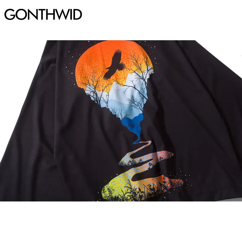 Мужской кардиган с длинным рукавом GONTHWID летняя повседневная Уличная одежда в